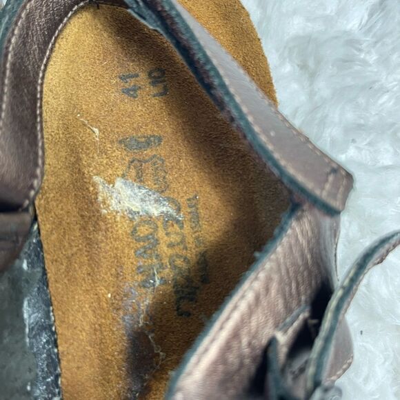 Naot leather metallic brown straps slings back wedge sandals size 10 - Picture 10 of 10